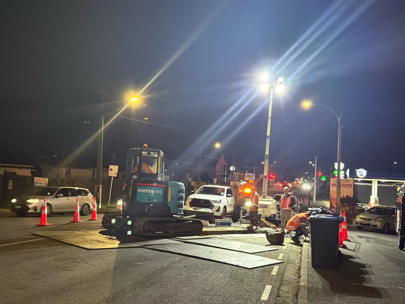 SLINE night works on a civil project