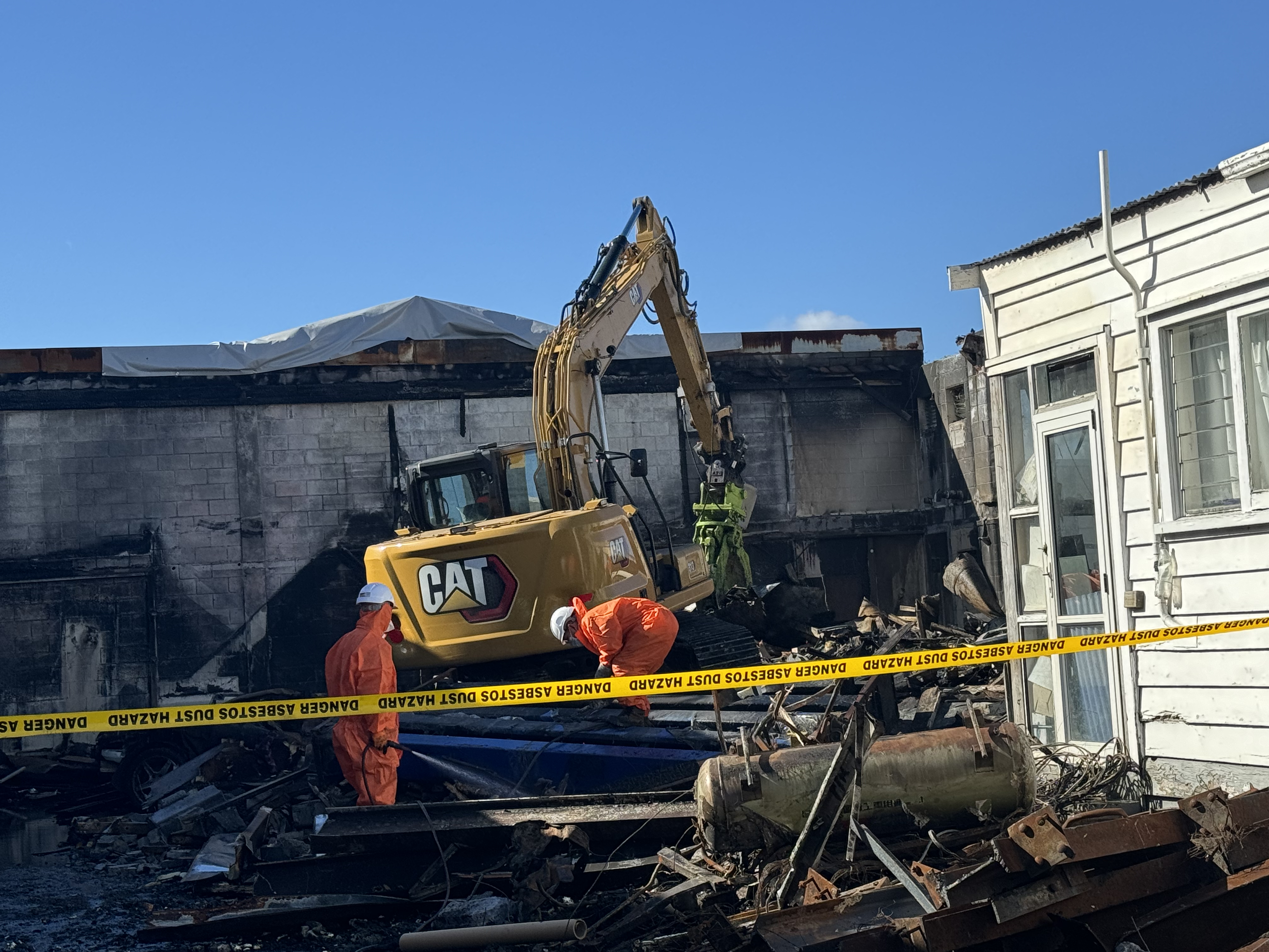 SLINE fire-damaged commercial project site